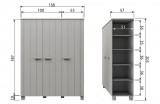 WARDROBE 3 DOORS PINE WOOD GREY - CABINETS, SHELVES